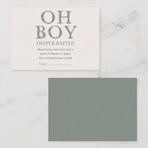 Schattige Oh Boy Groene Stippen Minimal Luierloof Informatiekaartje