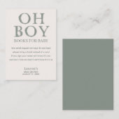 Schattige Oh Boy Groene Stippen Minimale Boeken vo Informatiekaartje (Voorkant / Achterkant)