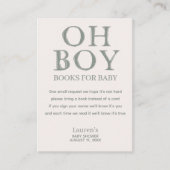 Schattige Oh Boy Groene Stippen Minimale Boeken vo Informatiekaartje (Voorkant)