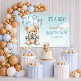 Schattige Oh Boy Het is een Boy Beer Baby shower A Spandoek