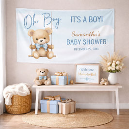 Schattige Oh Boy Het is een Boy Beer Baby shower A Spandoek