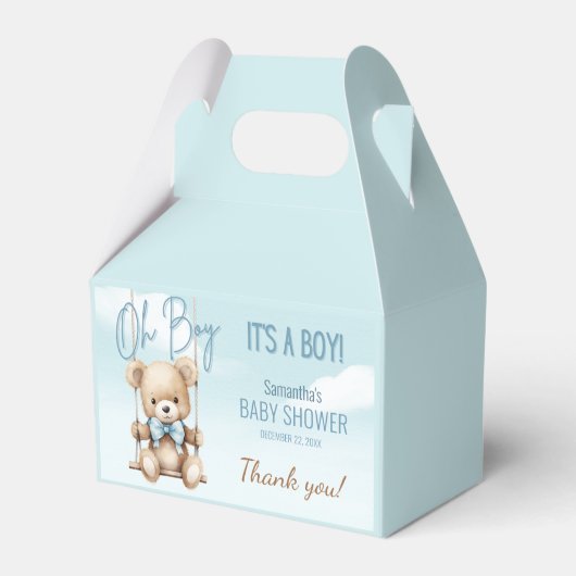 Schattige Oh Boy Het is een Boy Beer Dank je Baby  Bedankdoosjes (Achterkant)