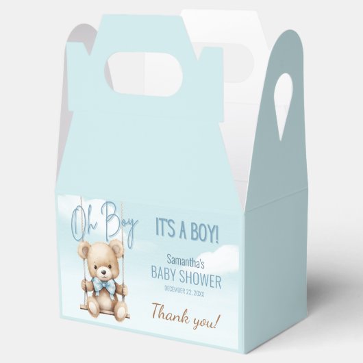 Schattige Oh Boy Het is een Boy Beer Dank je Baby Bedankdoosjes (Geopend)