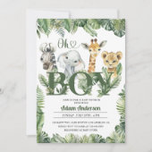 Schattige Oh Boy Oerwoud Safari Baby shower Kaart (Voorkant)