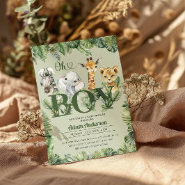 Schattige Oh Boy Oerwoud Safari Baby shower Kaart