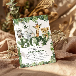 Schattige Oh Boy Oerwoud Safari Baby shower Kaart