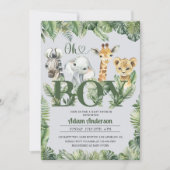 Schattige Oh Boy Oerwoud Safari Baby shower Kaart (Voorkant)