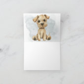 Schattige Oh Boy Puppy Blauw Baby shower Blank Bedankkaart (Binnen)