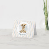 Schattige Oh Boy Puppy Blauw Baby shower Blank Bedankkaart (Voorkant)