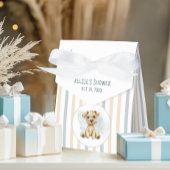 Schattige Oh Boy Puppy Blauw Baby shower Gestreept Bedankdoosjes