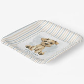 Schattige Oh Boy Puppy Blauw Baby shower Papieren Bordje (Gebogen)