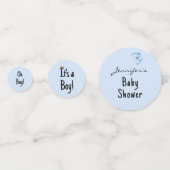 Schattige, oh jongen, blauw Waterverf Baby shower Confetti (Voorkanten)