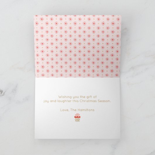 Schattige oh wat een leuke kerstfoto feestdagen kaart (Binnen)