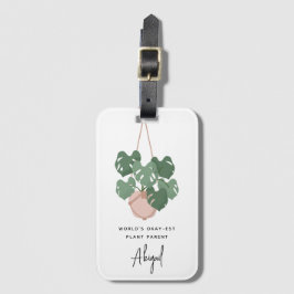 Schattige Oke Plant Ouder Gepersonaliseerd Bagagelabel