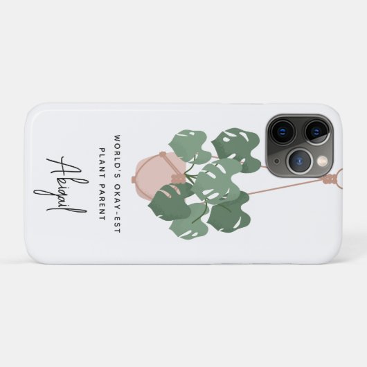 Schattige Oke Plant Ouder Gepersonaliseerd Case-Mate iPhone Case (Achterkant (horizontaal))