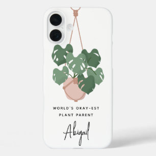 Schattige Oke Plant Ouder Gepersonaliseerd iPhone 16 Plus Hoesje