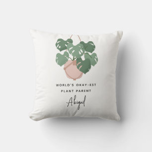 Schattige Oke Plant Ouder Gepersonaliseerd Kussen
