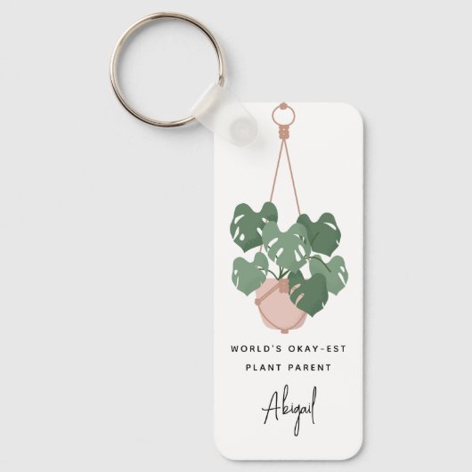Schattige Oke Plant Ouder Gepersonaliseerd Sleutelhanger (Voorkant)