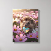 Schattige oktober egel met opalhart canvas afdruk (Voorkant)