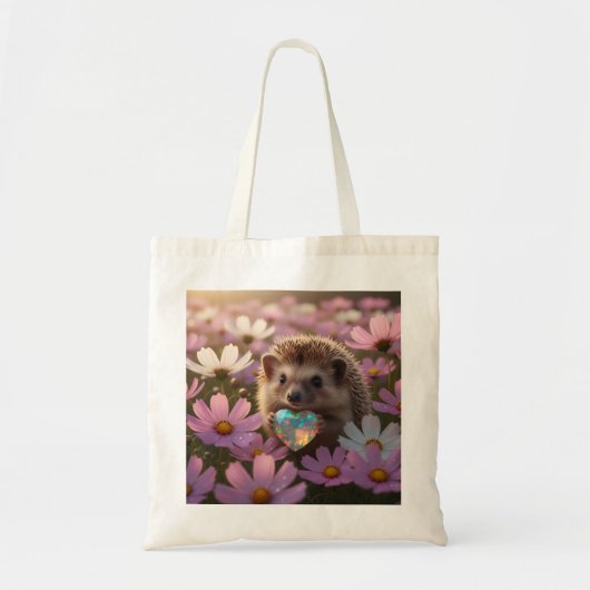 Schattige oktober egel met opalhart tote bag (Voorkant)