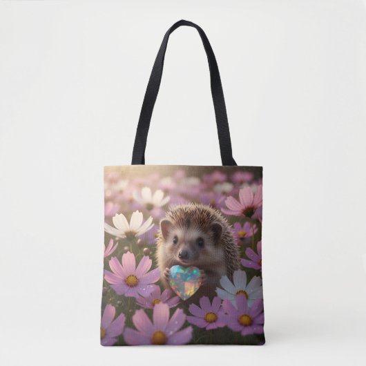 Schattige oktober egel met opalhart tote bag (Voorkant)