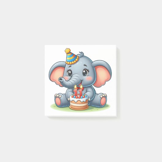 Schattige Olifant 11e Verjaardag Post-it® Notes (Voorkant)