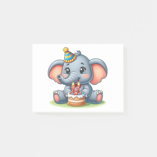 Schattige Olifant 11e Verjaardag Post-it® Notes (Voorkant)