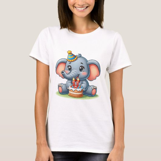 Schattige Olifant 11e Verjaardag T-shirt (Voorkant)