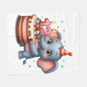 Schattige olifant 12e verjaardag fleece deken (Voorkant (Horizontaal))