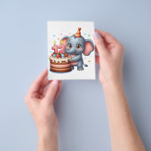 Schattige Olifant 12e Verjaardag Flyer (Hand)