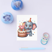Schattige Olifant 12e Verjaardag Flyer (Enkel)