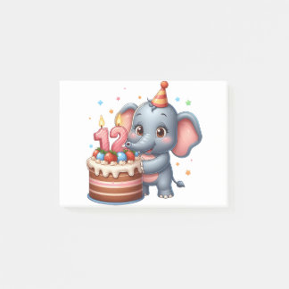 Schattige Olifant 12e Verjaardag Post-it® Notes