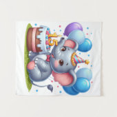 Schattige Olifant 15e Verjaardag Wandkleed (Voorkant (horizontaal))