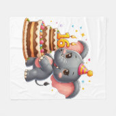 Schattige Olifant 16e Verjaardag Fleece Deken (Voorkant (Horizontaal))