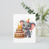 Schattige Olifant 16e Verjaardag Kaart (Staand voorkant)