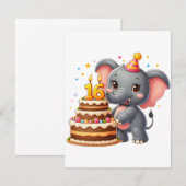 Schattige Olifant 16e Verjaardag Kaart (Voorkant / Achterkant)