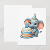 Schattige Olifant 2e Verjaardag (Voorkant / Achterkant)