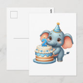 Schattige Olifant 2e Verjaardag Briefkaart (Voorkant / Achterkant)
