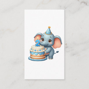 Schattige Olifant 2e Verjaardag Informatiekaartje