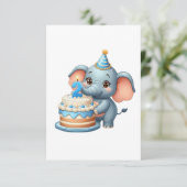 Schattige Olifant 2e Verjaardag Kaart (Staand voorkant)
