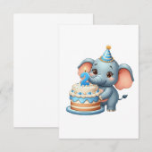 Schattige Olifant 2e Verjaardag Kaart (Voorkant / Achterkant)