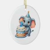 Schattige Olifant 2e Verjaardag Keramisch Ornament (Rechts)