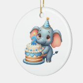 Schattige Olifant 2e Verjaardag Keramisch Ornament (Links)