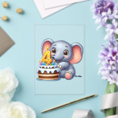 Schattige Olifant 4e Verjaardag Acryl Uitnodigingen (Insitu (Huwelijk))