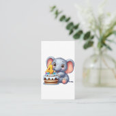 Schattige Olifant 4e Verjaardag Informatiekaartje (Staand voorkant)