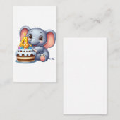 Schattige Olifant 4e Verjaardag Informatiekaartje (Voorkant / Achterkant)
