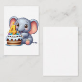 Schattige Olifant 4e Verjaardag Informatiekaartje (Voorkant / Achterkant)
