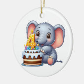 Schattige Olifant 4e Verjaardag Keramisch Ornament (Links)