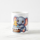 Schattige Olifant 4e Verjaardag Koffiemok (Center)