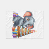 Schattige Olifant 5e Verjaardag Fleece Deken (Voorkant (Horizontaal))